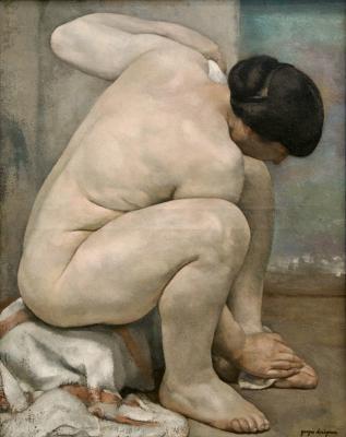 photograph “« Naked woman », Georges Dorignac (1879-1925)” par David Farreny — www.farreny.net — Musée des Beaux-Arts, Bordeaux, France, Aquitaine, Gironde, peinture, painting, tableau, XXe siècle, 20th century, femme, woman, nue, naked, nu, nude, serviette, towel, assise, sitting