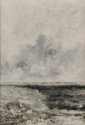 photograph “« Marine » (1894), August Strindberg (1849-1912)” par David Farreny — www.farreny.net — Suède, Sweden, Sverige, Uppland, Södermanland, Stockholm, Nationalmuseum, Musée national, musée, museum, art, tableau, painting, peinture, Marin, Marine, August Strindberg, XIXe siècle, 19th century, 1894, nature, mer, sea, nuages, clouds, eau, water, vagues, écume, foam, horizon, ligne, line