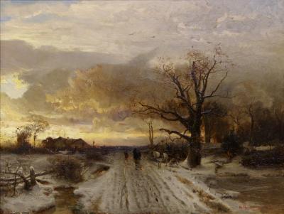 photograph “« Vinterlandskap » (« Winter landscape », 1874), Gustaf Rydberg (1835-1933)” par David Farreny — www.farreny.net — Suède, Sweden, Sverige, Västra, Götaland, Göteborg, Gothembourg, Gothenburg, Konstmuseum, Musée des Beaux-Arts, art, tableau, painting, peinture, Vinterlandskap, Paysage d'hiver, Winter landscape, Gustaf Rydberg, XIXe siècle, 19th century, paysage, landscape, arbre, tree, neige, snow, nuages, clouds, ciel, sky